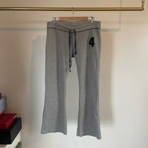 grey fleece varsity sweatpants